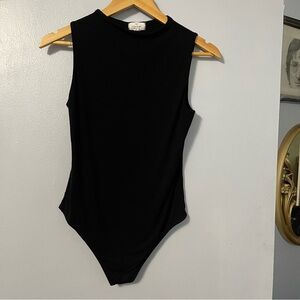 Sleek Black Sleeveless Bodysuit